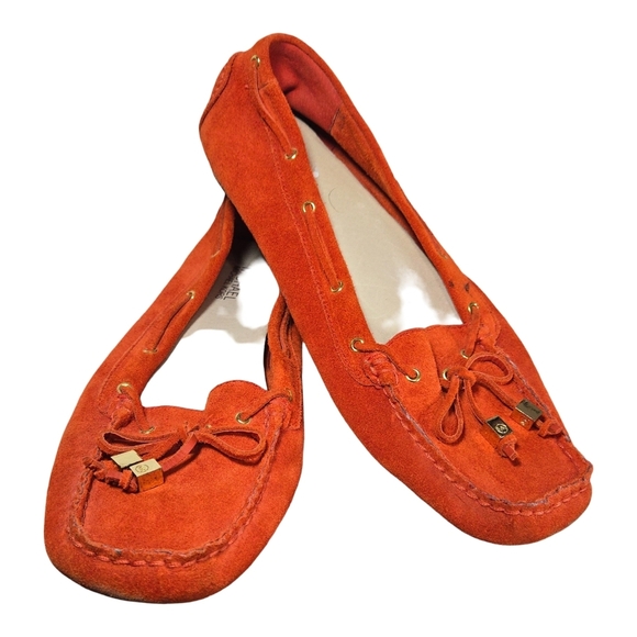 Michael Kors Shoes - Michael Kors Vibrant Orange Moccasins Size 7
